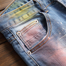 Load image into Gallery viewer, Graffiti Printed Denim Jeans