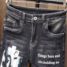 画像をギャラリービューアに読み込む, Distressed Patchwork Black Denim Jeans
