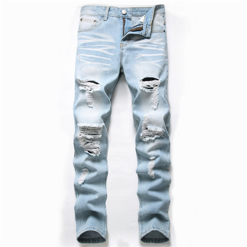 Blue Jeans for Men with White Fade -Faded jeans - Comfortable and Stylish |  WAM DENIM