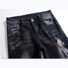 Load image into Gallery viewer, Embroidered Letter Denim Jeans
